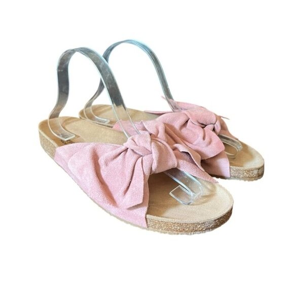 Jeffrey Campbell Do The Twist Slides Sunmist Rust Suede EU 40 Pink Bow - Picture 8 of 16